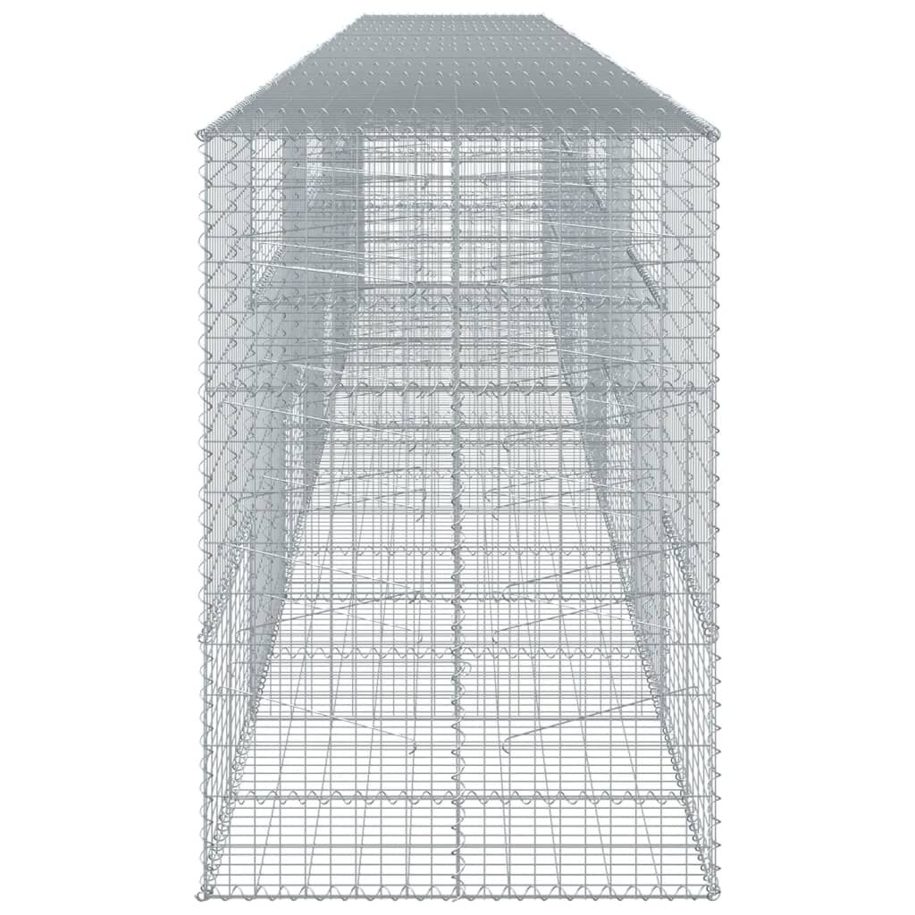 vidaXL Συρματοκιβώτιο με Κάλυμμα 800x100x150εκ από Γαλβανισμένο Χάλυβα