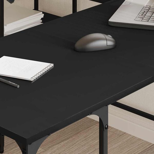 vidaXL Γραφείο Μαύρο 139 x 139 x 75 εκ. από Επεξεργασμένο Ξύλο
