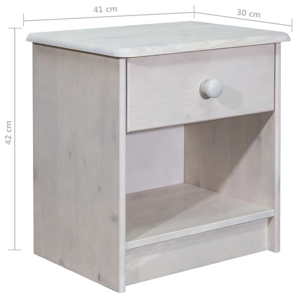 vidaXL Κομοδίνο 41 x 30 x 42 εκ. από Μασίφ Ξύλο Πεύκου