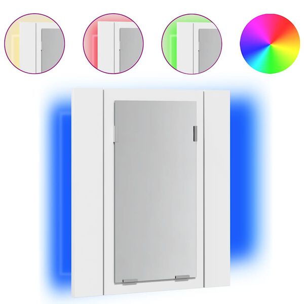 vidaXL Καθρέφτης Μπάνιου με Ντουλάπι LED Λευκός 40x12x45 εκ. Ακρυλικός