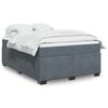vidaXL Κρεβάτι Boxspring με Στρώμα Σκούρο Γκρι 140x190 εκ. Βελούδινο