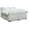 vidaXL Κρεβάτι Boxspring με Στρώμα Ανοιχτό Γκρι 200x200 εκ. Βελούδινο