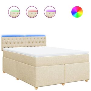vidaXL &Kappa;&rho;&epsilon;&beta;ά&tau;&iota; Boxspring &mu;&epsilon; &Sigma;&tau;&rho;ώ&mu;&alpha; &Kappa;&rho;&epsilon;&mu; 160x200 &epsilon;&kappa;. &Upsilon;&phi;&alpha;&sigma;&mu;ά&tau;&iota;&nu;&omicron;