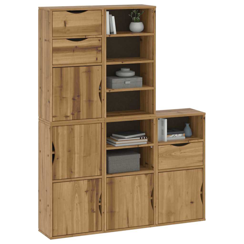 vidaXL Πλαϊνά ντουλάπια 5 τεμ. ODDA 40x24x79 εκ. από Μασίφ Ξύλο Πεύκου