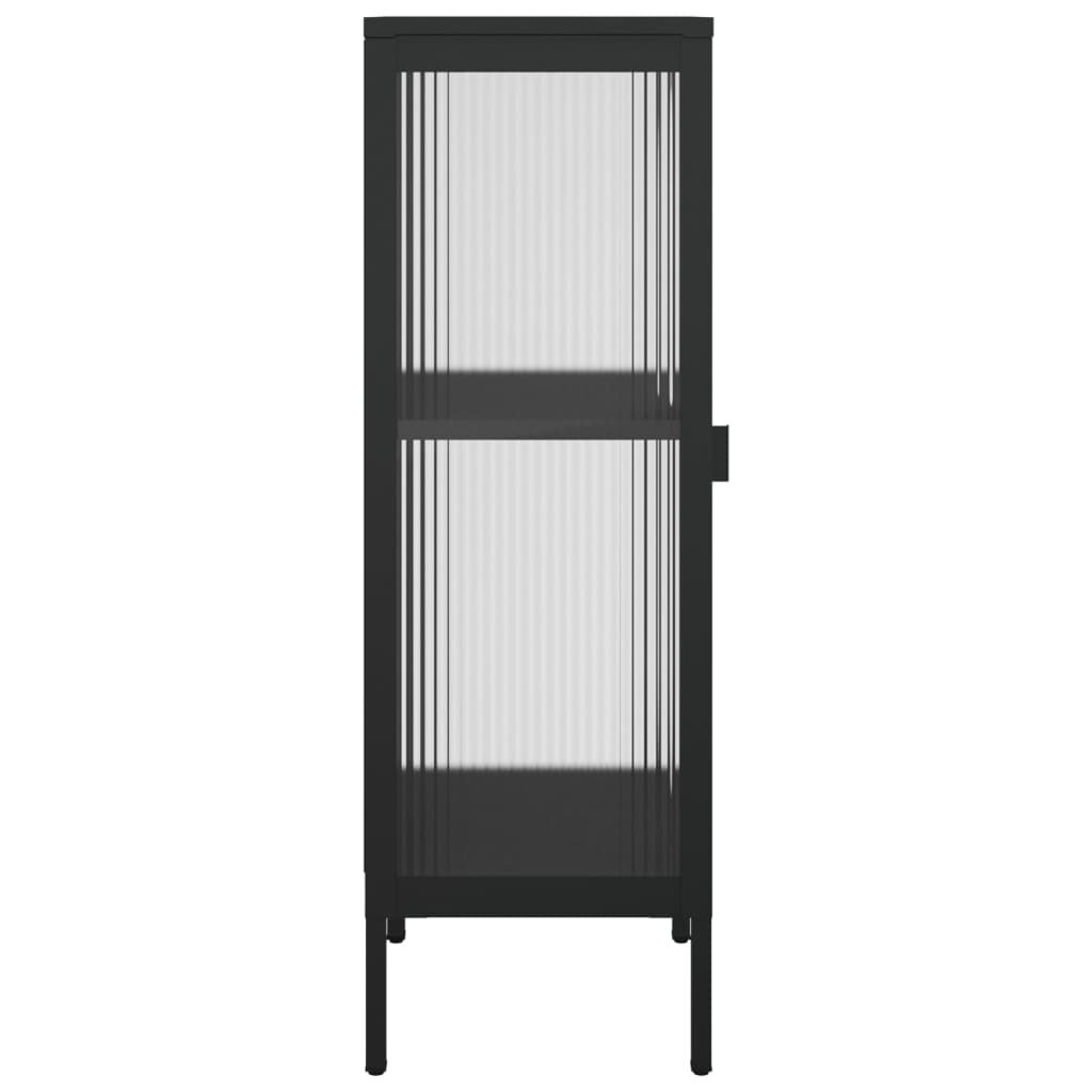 vidaXL Μπουφές Μαύρος 40 x 35 x 105 εκ. από Γυαλί και Ατσάλι