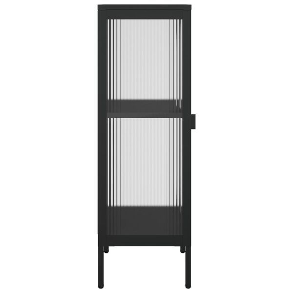 vidaXL Μπουφές Μαύρος 40 x 35 x 105 εκ. από Γυαλί και Ατσάλι