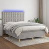 vidaXL &Kappa;&rho;&epsilon;&beta;ά&tau;&iota; Boxspring &mu;&epsilon; &Sigma;&tau;&rho;ώ&mu;&alpha; & LED &Alpha;&nu;.&Gamma;&kappa;&rho;&iota; 140x200&epsilon;&kappa;. &Upsilon;&phi;&alpha;&sigma;&mu;ά&tau;&iota;&nu;&omicron;