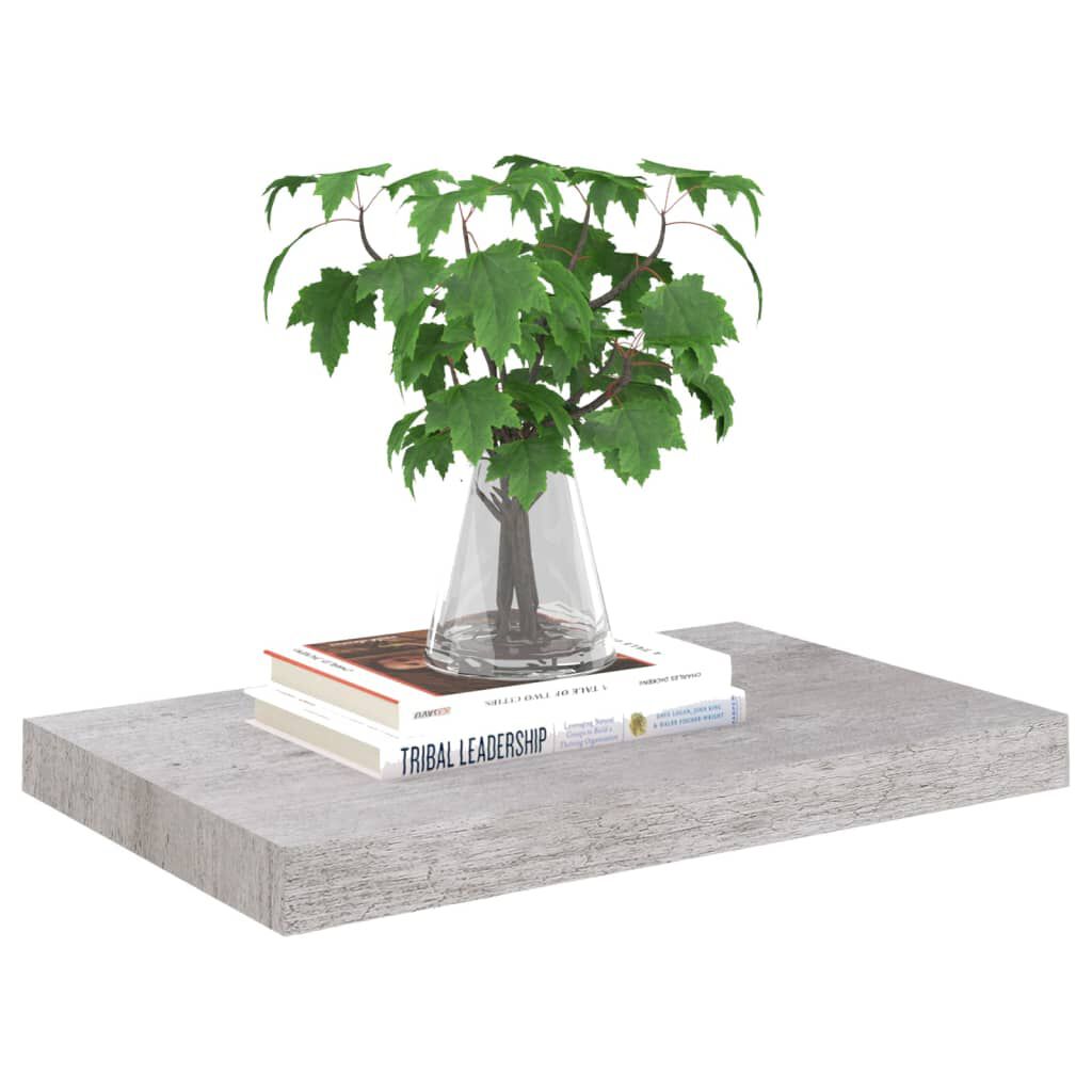vidaXL Ράφι Τοίχου Γκρι Σκυροδέματος 50x23x3,8 εκ. από MDF