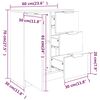 vidaXL Συρταριέρα Λευκή 60 x 30 x 70 εκ. από Επεξεργασμένο Ξύλο