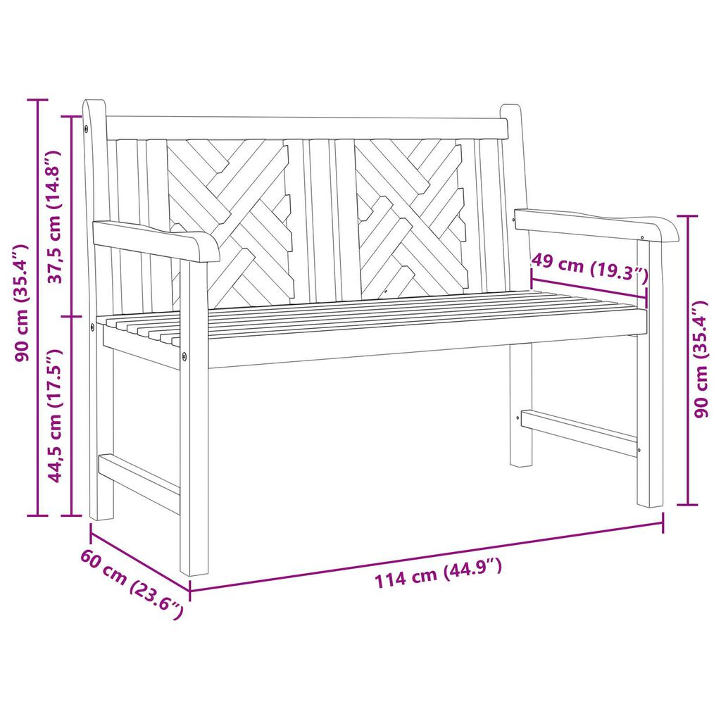 vidaXL Παγκάκι κήπου Καφέ 228 x 60 x 90 εκ Μασίφ ξύλο teak