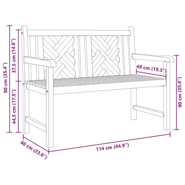 vidaXL Παγκάκι κήπου Καφέ 228 x 60 x 90 εκ Μασίφ ξύλο teak