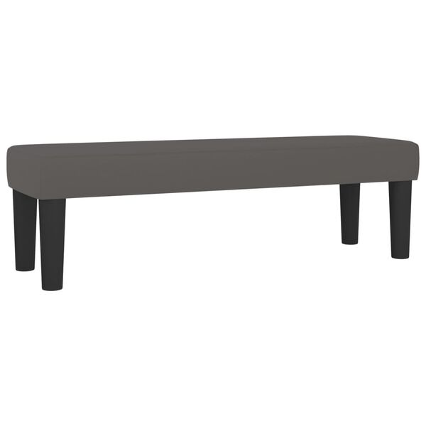 vidaXL Κρεβάτι Boxspring με Στρώμα Γκρι 140x190εκ. από Συνθετικό Δέρμα