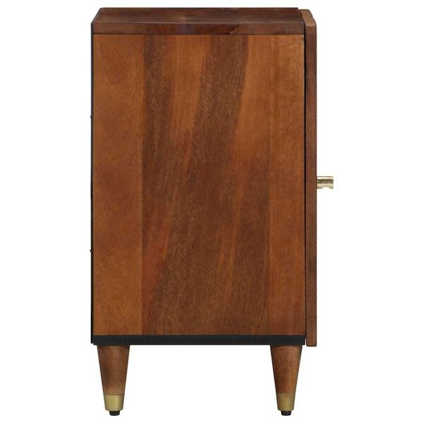 vidaXL Ντουλάπι Μπάνιου καφέ μελί 38 x 33 x 58 εκ. Μασίφ ξύλο μάνγκο