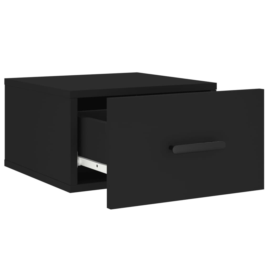 vidaXL Κομοδίνο Επιτοίχιο Μαύρα 35 x 35 x 20 εκ.