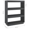 vidaXL Βιβλιοθήκη/Διαχωριστικό Χώρου Γκρι 80x35x103 εκ. Μασίφ Πεύκο