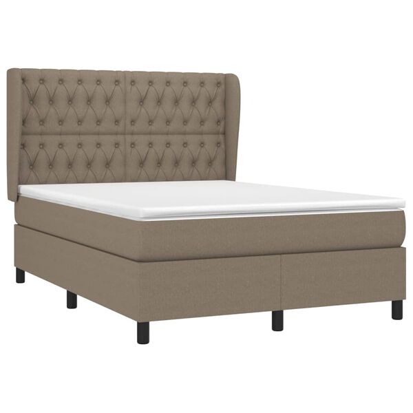 vidaXL &Kappa;&rho;&epsilon;&beta;ά&tau;&iota; Boxspring &mu;&epsilon; &Sigma;&tau;&rho;ώ&mu;&alpha; Taupe 140x200 &epsilon;&kappa;. &Upsilon;&phi;&alpha;&sigma;&mu;ά&tau;&iota;&nu;&omicron;