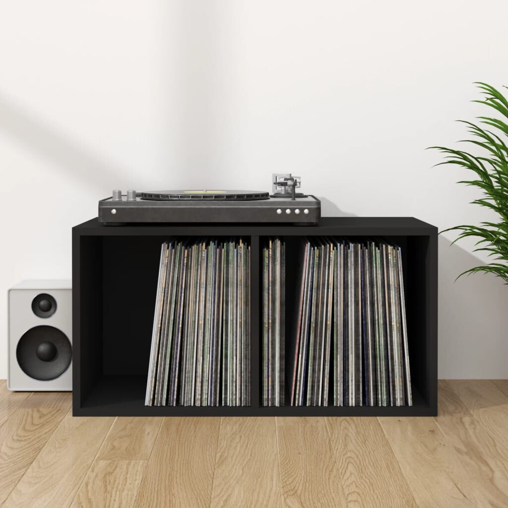 vidaXL Έπιπλο Δίσκων Βινυλίου Μαύρο 71x34x36 εκ. Επεξεργ. Ξύλο