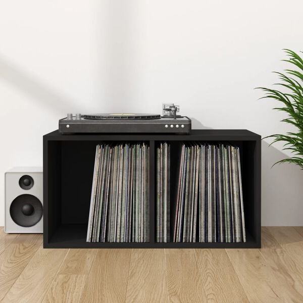 vidaXL Έπιπλο Δίσκων Βινυλίου Μαύρο 71x34x36 εκ. Επεξεργ. Ξύλο