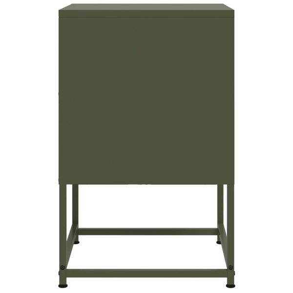 vidaXL Κομοδίνο Πράσινο Λαδί 36x39x60,5 εκ. από Χάλυβα