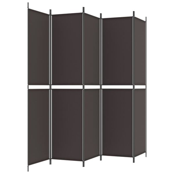 vidaXL Διαχωριστικό Δωματίου με 5 Πάνελ Καφέ 250x220 εκ. από Ύφασμα