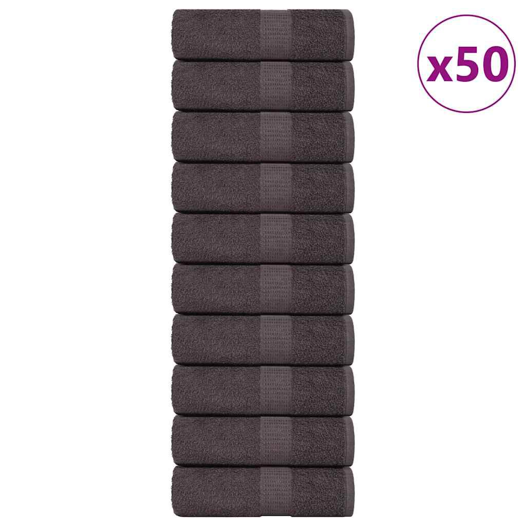 vidaXL Πετσέτες Επισκεπτών 50 τεμ. FROGN Ανθρακί 30x50 εκ. 100% Βαμβ.