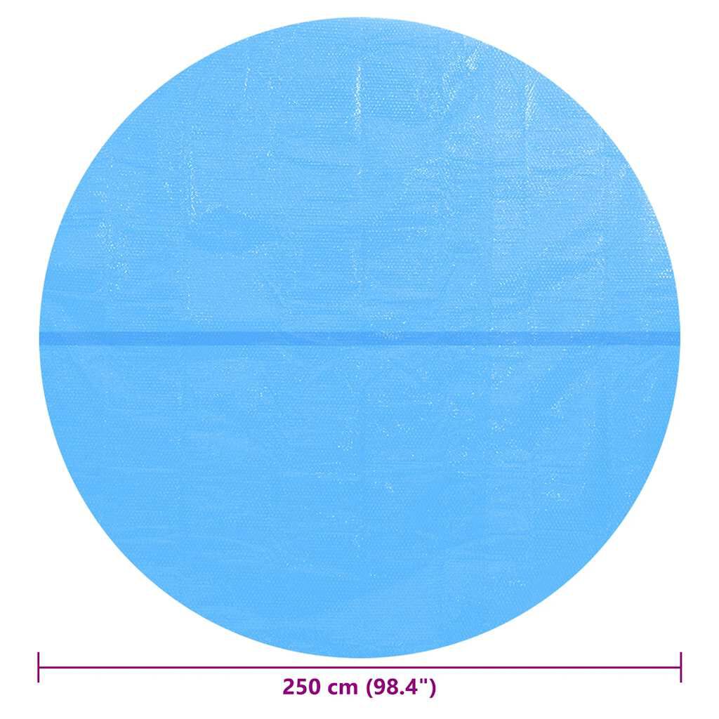 vidaXL Κάλυμμα Πισίνας Ηλιακό Στρογγυλό Μπλε 250 εκ. από Πολυαιθυλένιο