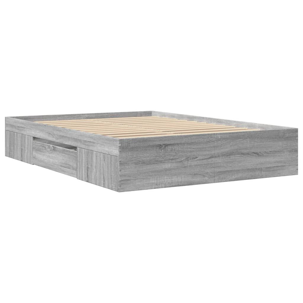 vidaXL Πλαίσιο Κρεβατιού Γκρι Sonoma 140x190 εκ. Επεξεργασμένο Ξύλο