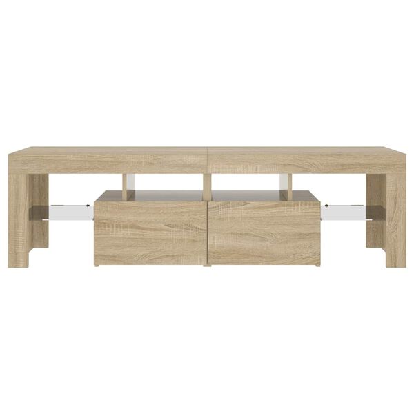 vidaXL Έπιπλο Τηλεόρασης με LED Sonoma Δρυς 140 x 36,5 x 40 εκ.