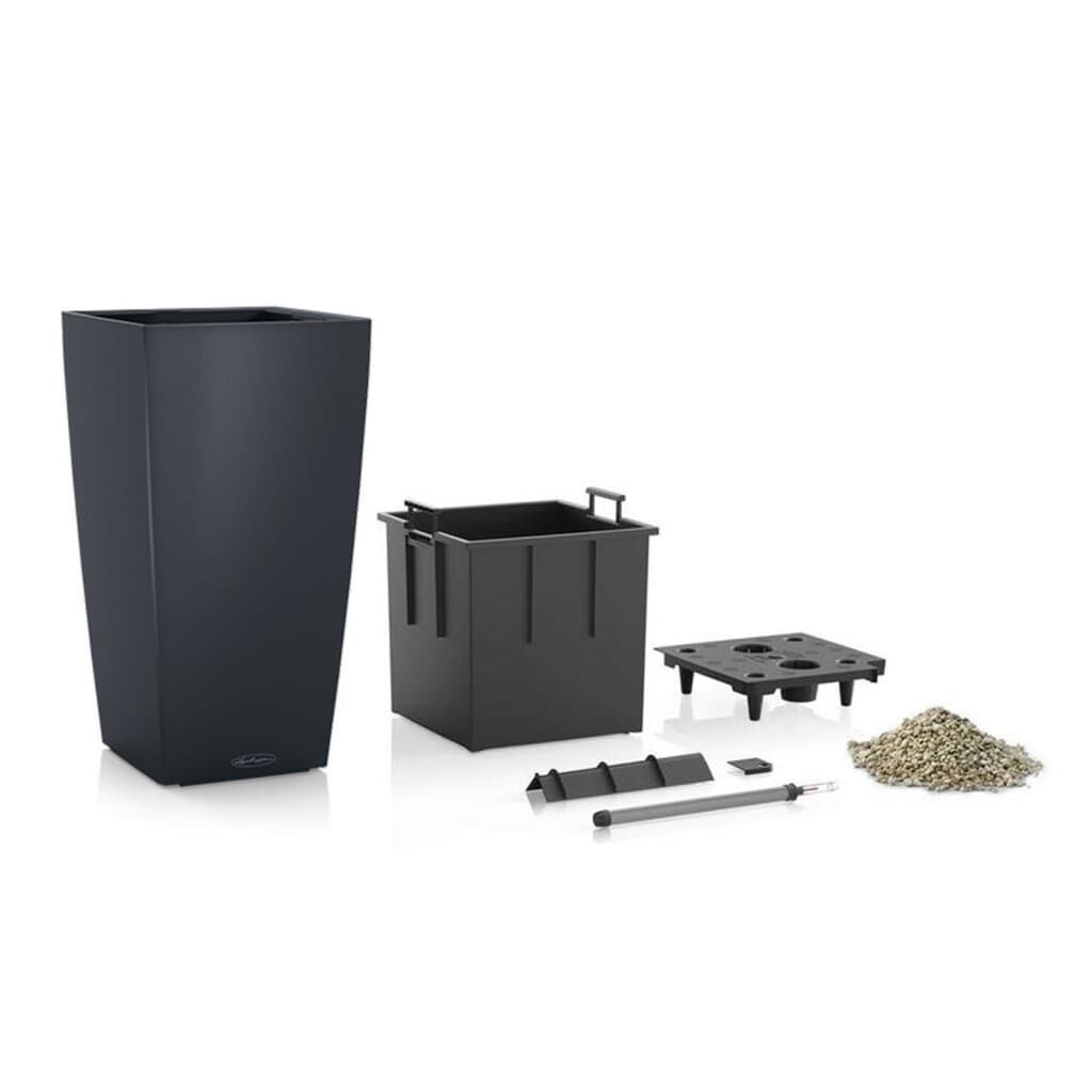 LECHUZA Γλάστρα CUBICO Color 22 ALL-IN-ONE Σκούρο Γκρι
