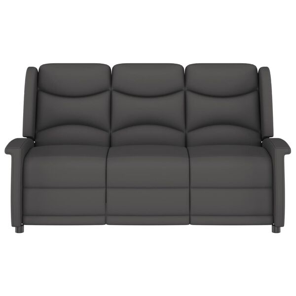 vidaXL Πολυθρόνα Μασάζ Τριθέσια Ανακλινόμενη Σκ. Γκρι Ύφασμα Μικροϊνών