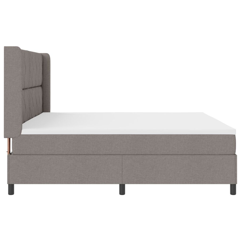 vidaXL Κρεβάτι Box Spring με Στρώμα Taupe 200x200 εκ Υφάσματος