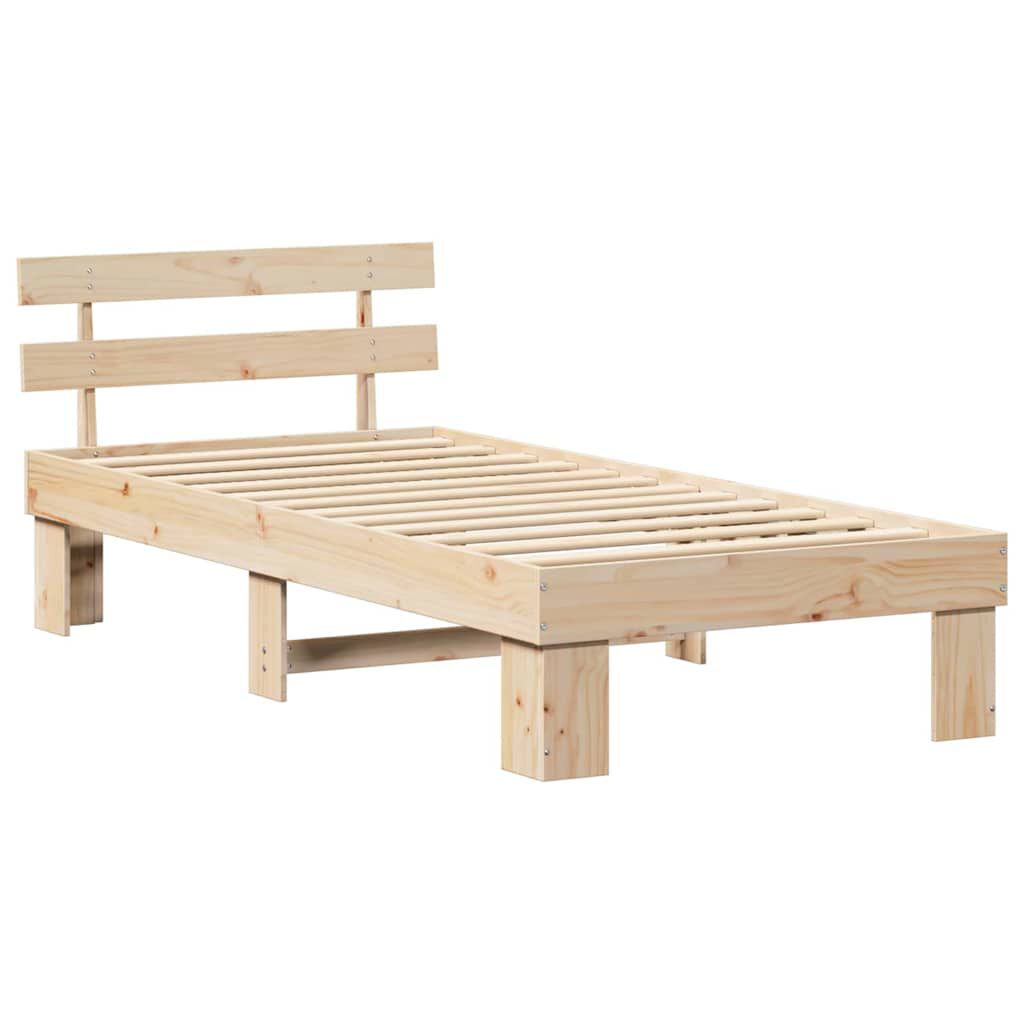 vidaXL Σκελετός Κρεβατιού Καφέ 100 x 200 cm Μασίφ ξύλο πεύκου
