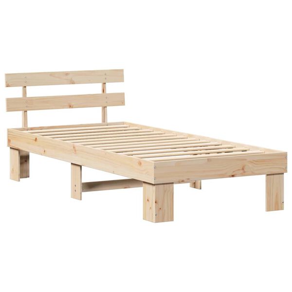 vidaXL Σκελετός Κρεβατιού Καφέ 100 x 200 cm Μασίφ ξύλο πεύκου