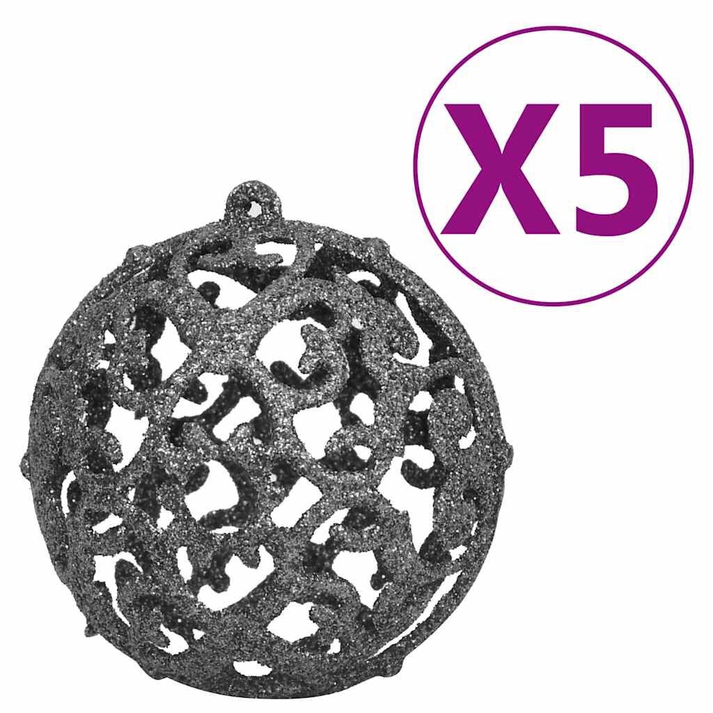 vidaXL Χριστουγεν. Μπάλες Σετ 61 τεμ με Κορυφή & 150 LED Λευκό/Γκρι
