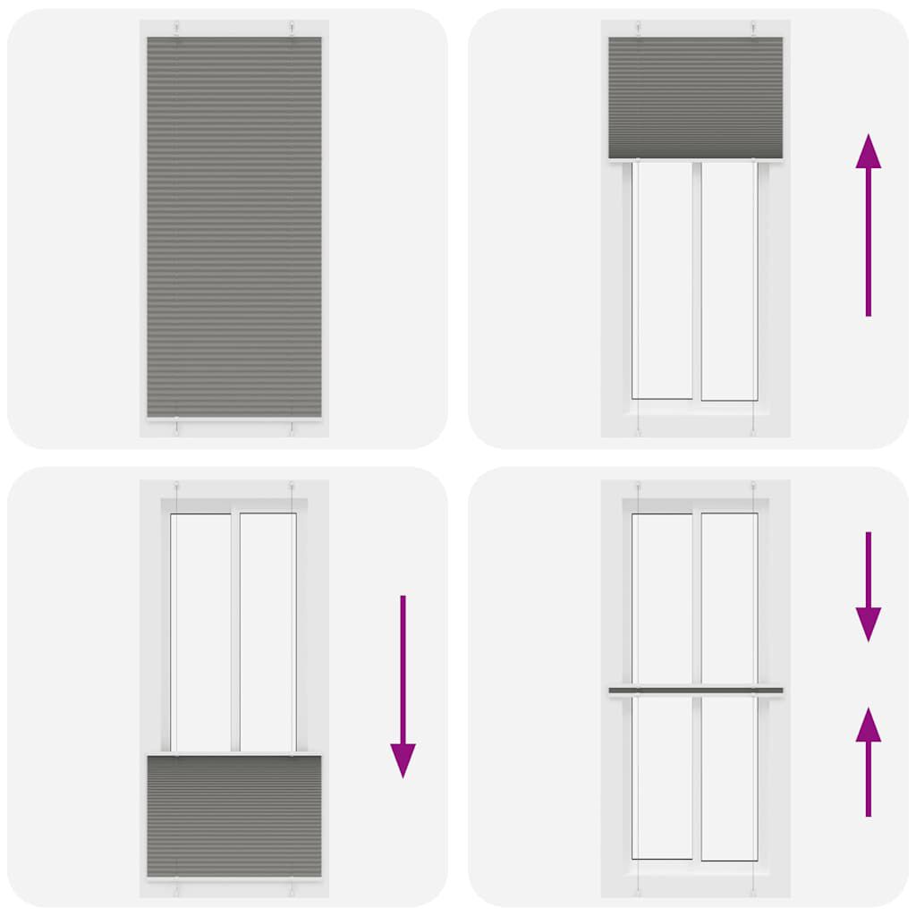 vidaXL Πλισέ περσίδα Ανθρακί 90x200 cm Πλάτος υφάσματος 89,4 cm