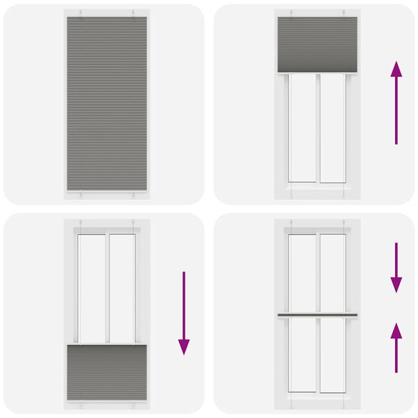 vidaXL Πλισέ περσίδα Ανθρακί 90x200 cm Πλάτος υφάσματος 89,4 cm