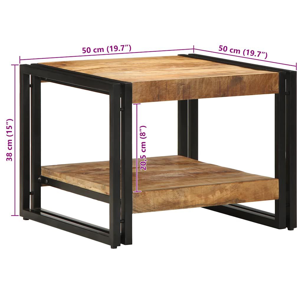 vidaXL Τραπεζάκι σαλονιού 50x50x38 cm Στερεό ακατέργαστο ξύλο Mango