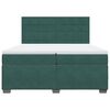 vidaXL Κρεβάτι Boxspring με Στρώμα Σκούρο Πράσινο 200x200εκ. Βελούδινο