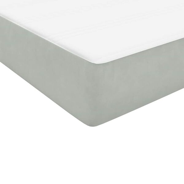 vidaXL Box Spring κρεβάτι με στρώμα ανοιχτό γκρι 80x220 cm Βελούδινο