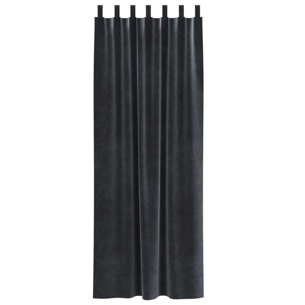 vidaXL Κουρτίνες με κουρτίνες 2 pcs Σκούρο γκρι 140 x 260 cm Βελούδο