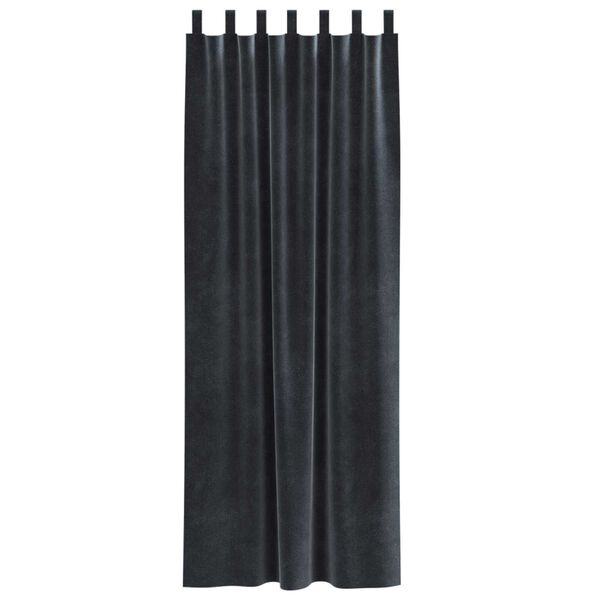 vidaXL Κουρτίνες με κουρτίνες 2 pcs Σκούρο γκρι 140 x 260 cm Βελούδο