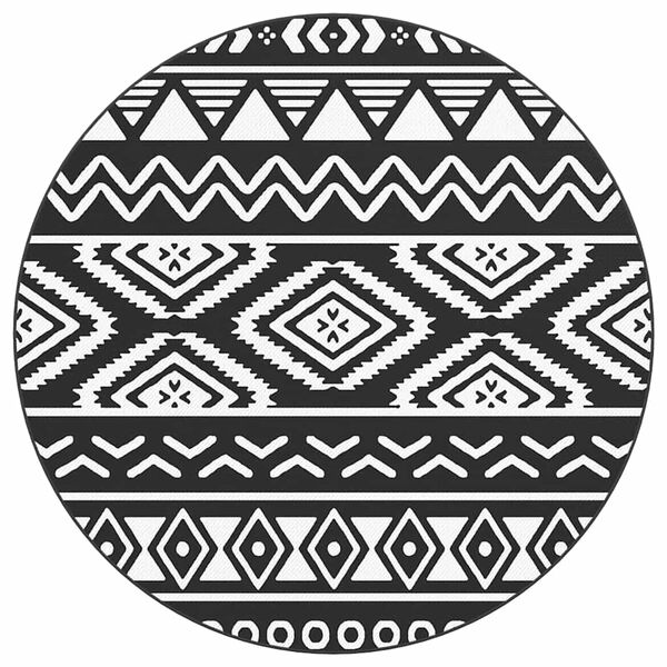 vidaXL Χαλί εξωτερικού χώρου ARAKIL Μαύρο Ø200 cm PP