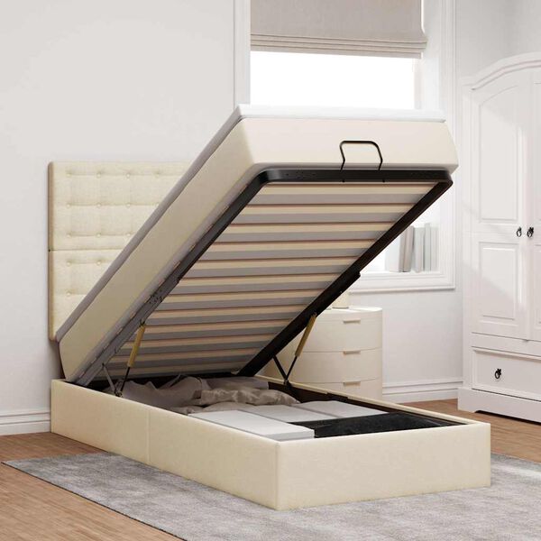 vidaXL &Omicron;&theta;&omega;&mu;&alpha;&nu;&iota;&kappa;ό &kappa;&rho;&epsilon;&beta;ά&tau;&iota; &mu;&epsilon; &sigma;&tau;&rho;ώ&mu;&alpha; Cream 80x200cm ύ&phi;&alpha;&sigma;&mu;&alpha;