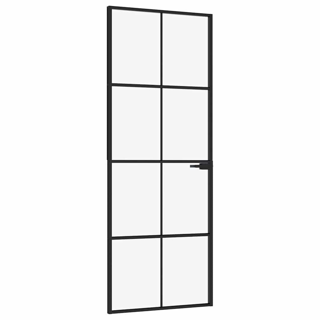 vidaXL Εσωτερική Πόρτα 76x201,5 εκ. Ψημένο Γυαλί και Λεπτό Αλουμίνιο