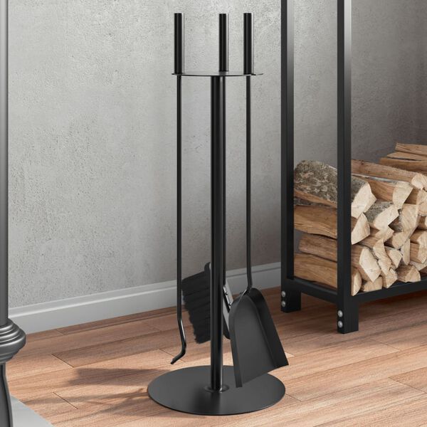 vidaXL Σετ Εργαλείων Τζακιού 4 Τεμαχίων 22x59 εκ. Ατσάλινο