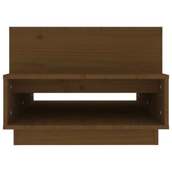 vidaXL Τραπεζάκι Σαλονιού Καφέ Μελί 80x55x40,5 εκ. Μασίφ Ξύλο Πεύκου