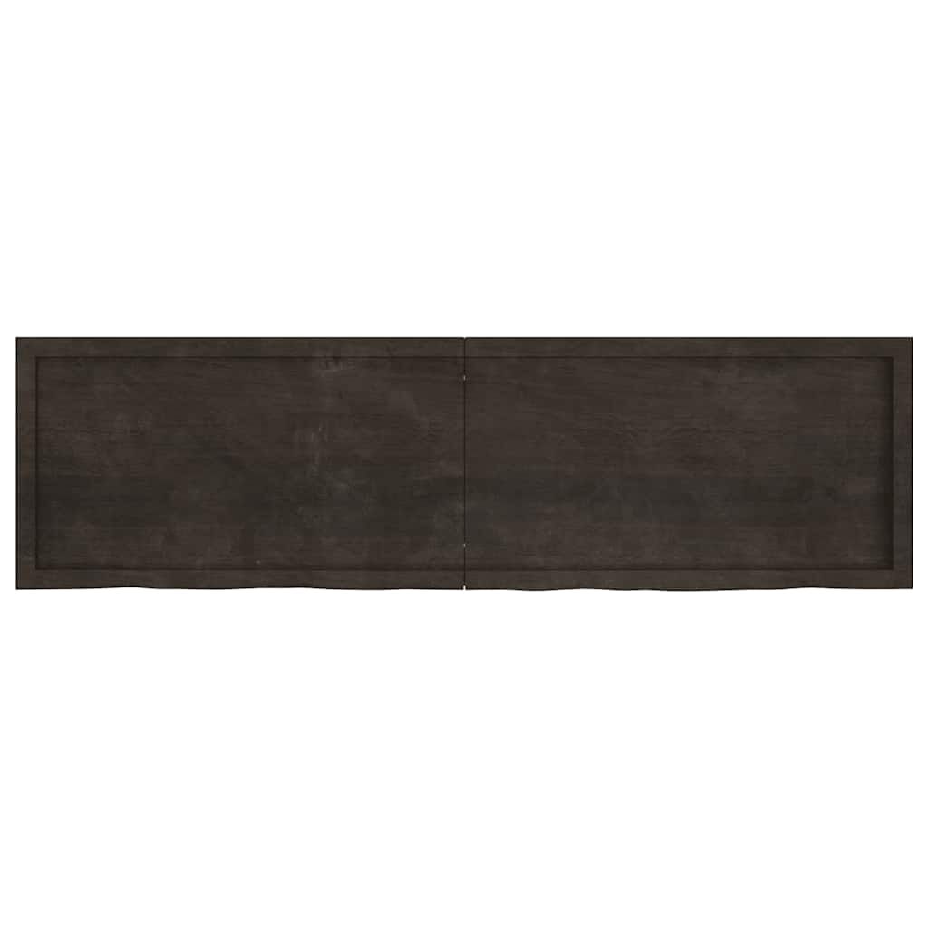 vidaXL Ράφι Τοίχου Σκούρο Καφέ 180x50x(2-6) εκ. Επεξ. Μασίφ Ξύλο Δρυός