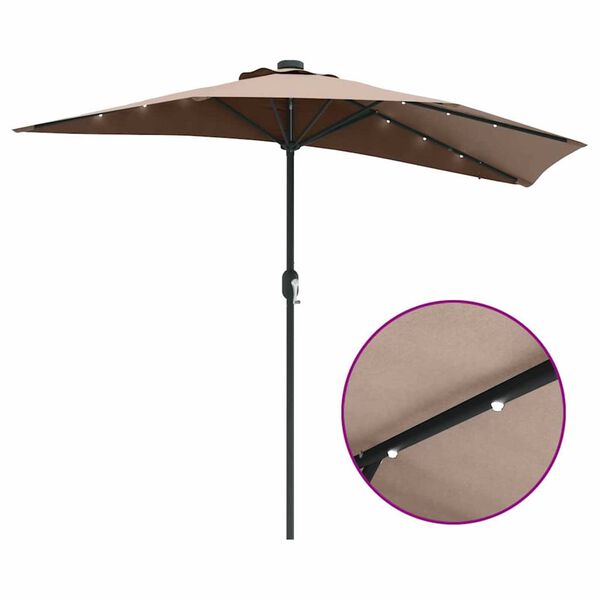 vidaXL Ομπρέλα Κήπου Taupe 294 x 150 x 223 εκ ύφασμα