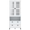 vidaXL Ντουλάπι Ψηλό VIKEN Λευκός 80x40x80 εκ. από Μασίφ Ξύλο Πεύκου