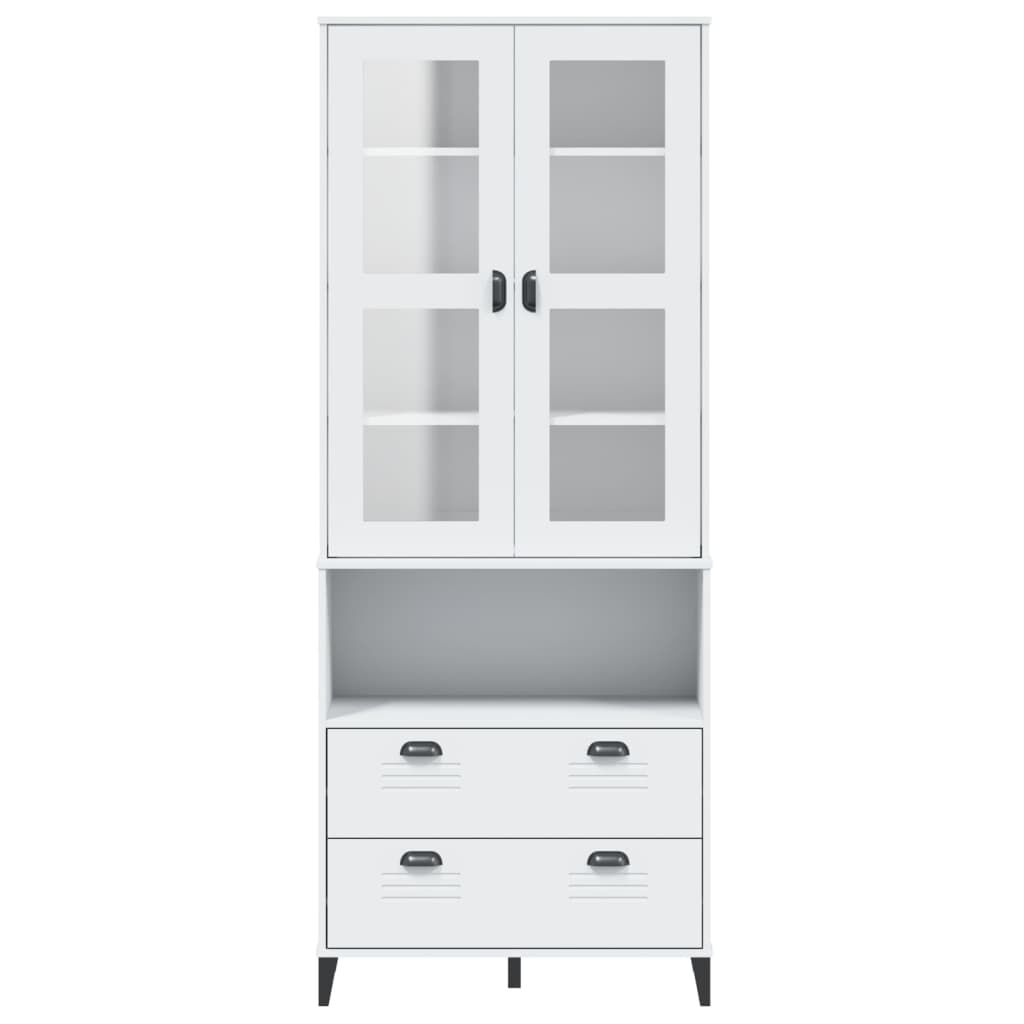vidaXL Ντουλάπι Ψηλό VIKEN Λευκός 80x40x80 εκ. από Μασίφ Ξύλο Πεύκου